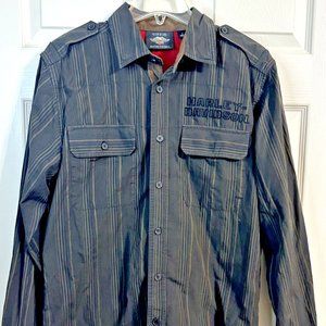 Harley Davidson Button Down Long Sleeve Shirt Medium Multicolor Mens Size M